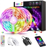 Led Lights Strip RGB LED Strip Music Sync Color Changing LED Strip Lights APP Bluetooth Control Remote LED Lights for Bedroom TV Room Party and Home Decoration